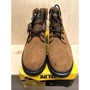 Ad Tec 6" Soft Toe Work Boots Men's US WIDE 11.5 E Brown Leather